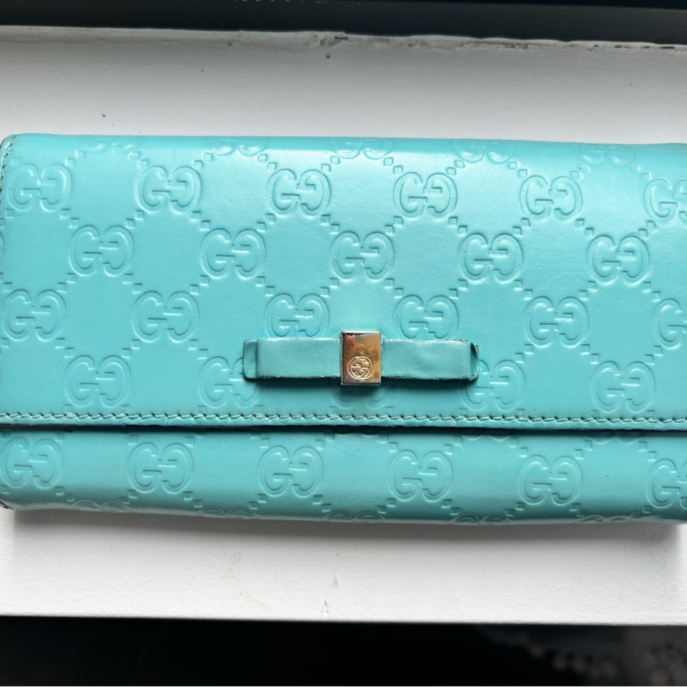 AUTHENTIC GUCCI Guccissima GG Embossed Continental Leather Wallet - Picture 5 of 11
